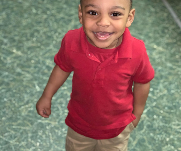 Smiling toddler boy in Jackson MS