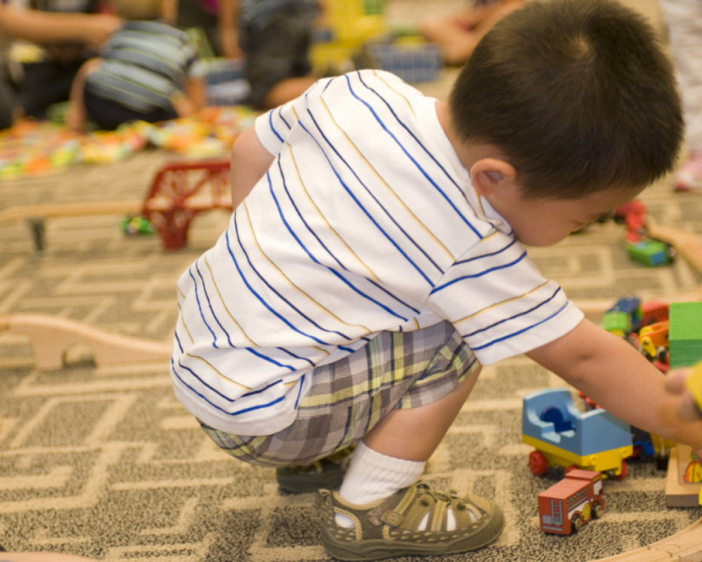 Child playing at a daycare center.